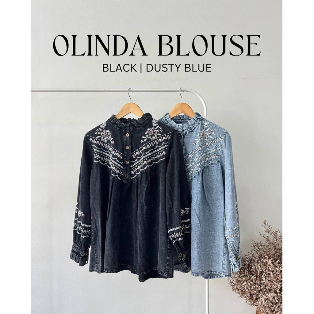 OLINDA BLAUS PETIKITA KASUAL